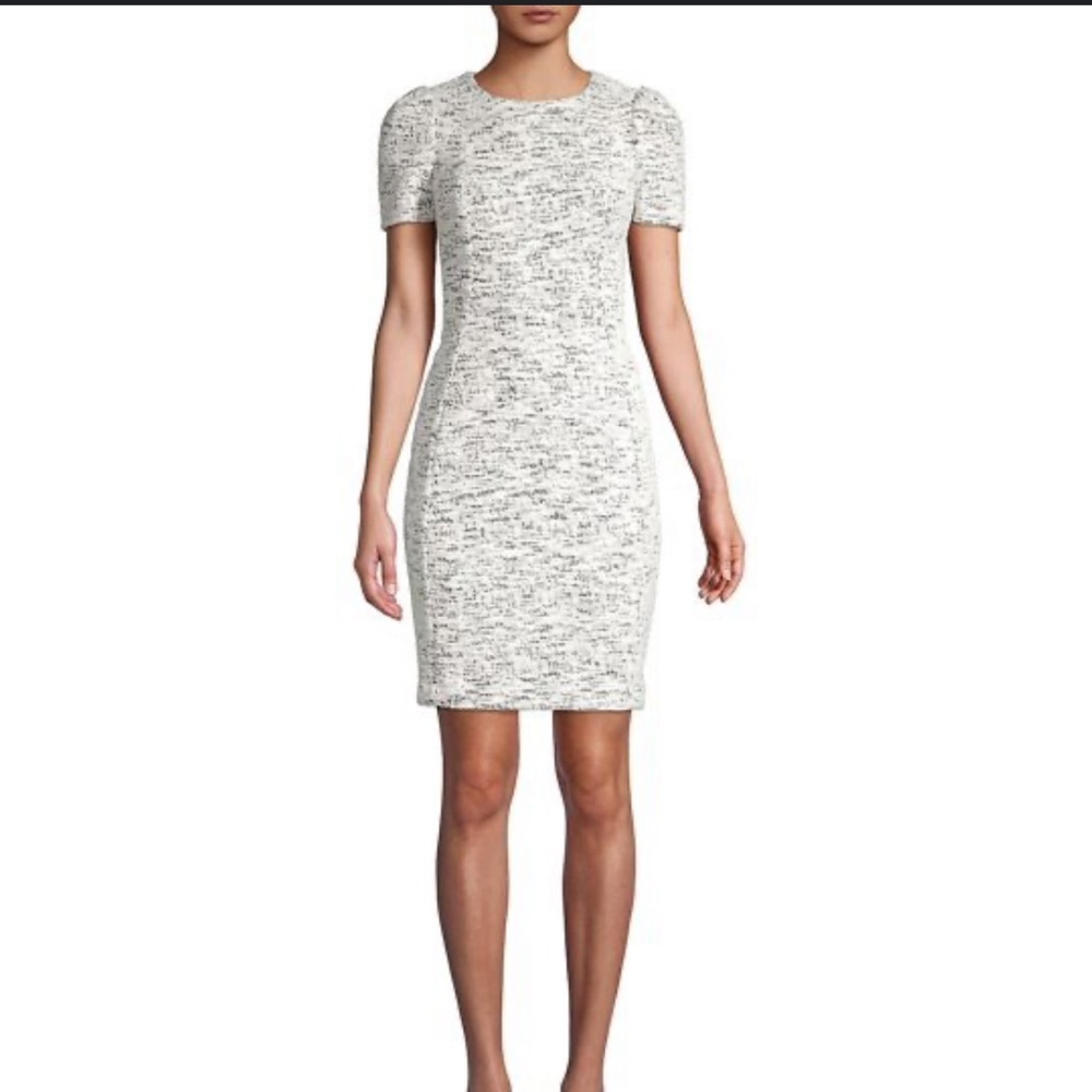 Calvin Klein White and Gray Mini Dress